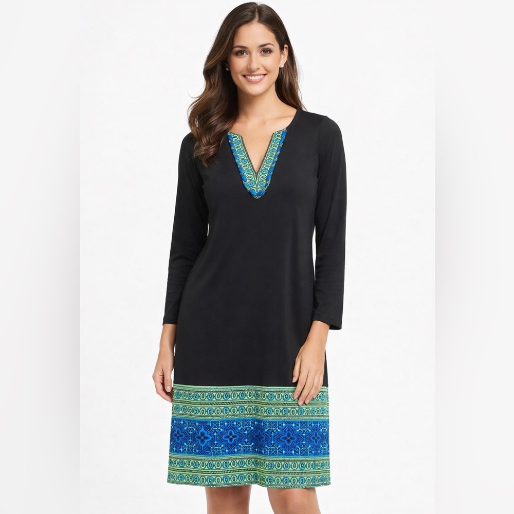 Hale Bob Beaded Neckline Dress Size Small NWT
